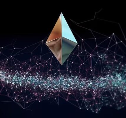 Blockchain network transforming into a regulated grid beneath the silhouette of Beijing’s skyline and surveillance imagery, symbolizing China’s shift from decentralization to state control.