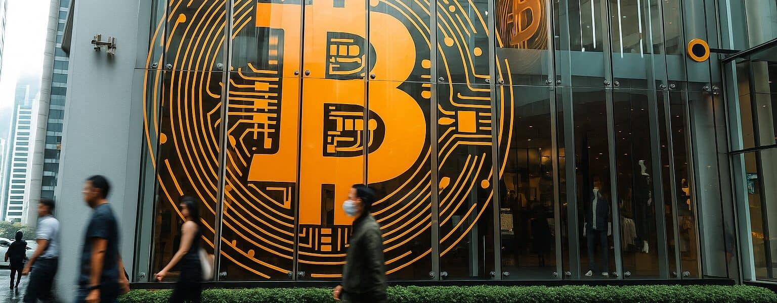 21 Capital logo emerging from a Bitcoin vault backed by Cantor Fitzgerald, Tether, and SoftBank branding, representing the $3B institutional crypto fund launch.