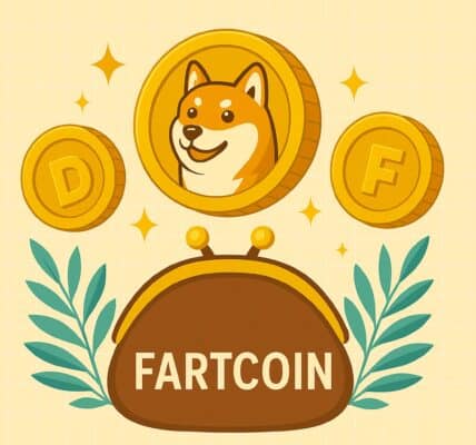Bonk and Fartcoin mascots racing on a meme coin track with price charts in the background, symbolizing rising momentum during meme coin season.