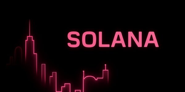 SOL Strategies logo alongside Solana validator nodes and financial contract graphics, representing the $500M stake-backed financing initiative.
