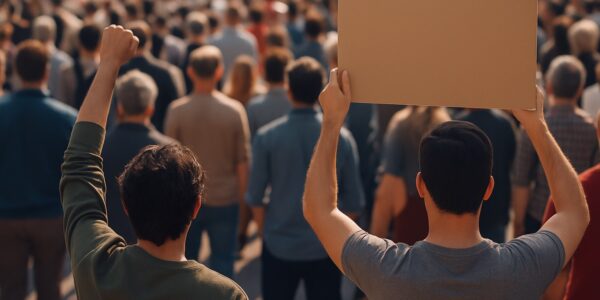 Crypto mining equipment fenced off with "No Mining" signs in a small Arkansas town, symbolizing growing environmental concerns and broader regulatory pushback across the U.S.