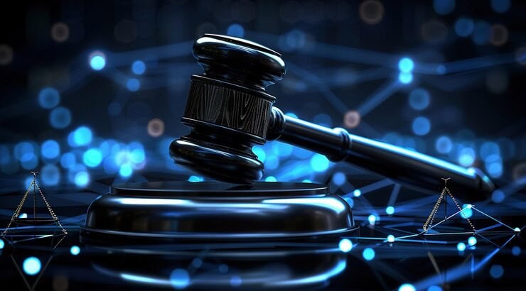 PGI Global logo and CEO image under an SEC legal document overlay, with digital assets fading in the background—symbolizing the $198M crypto fraud charges.