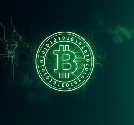 Green digital Bitcoin symbol with security and blockchain graphics, representing Thailand’s new crypto crime laws and digital asset regulation.