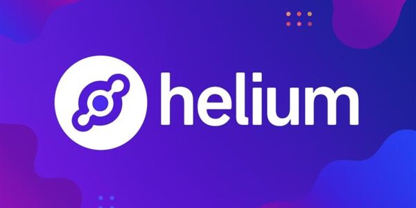 Helium Network logo on a digital purple gradient background symbolizing SEC legal victory