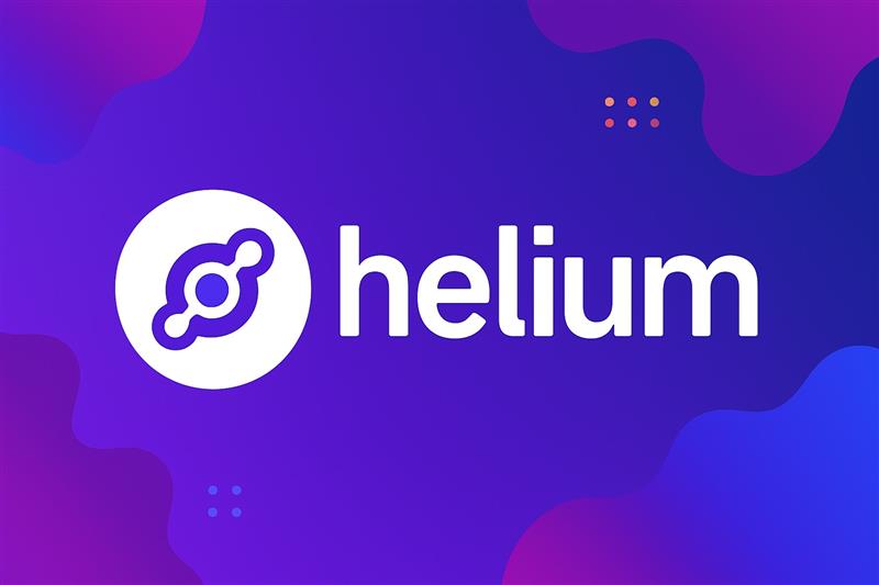 Helium Network logo on a digital purple gradient background symbolizing SEC legal victory