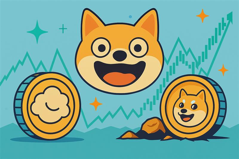 Visual metaphor of explosive meme coin growth fueled by macroeconomic policy shifts, highlighting FARTCOIN, POPCAT, and MOG.
