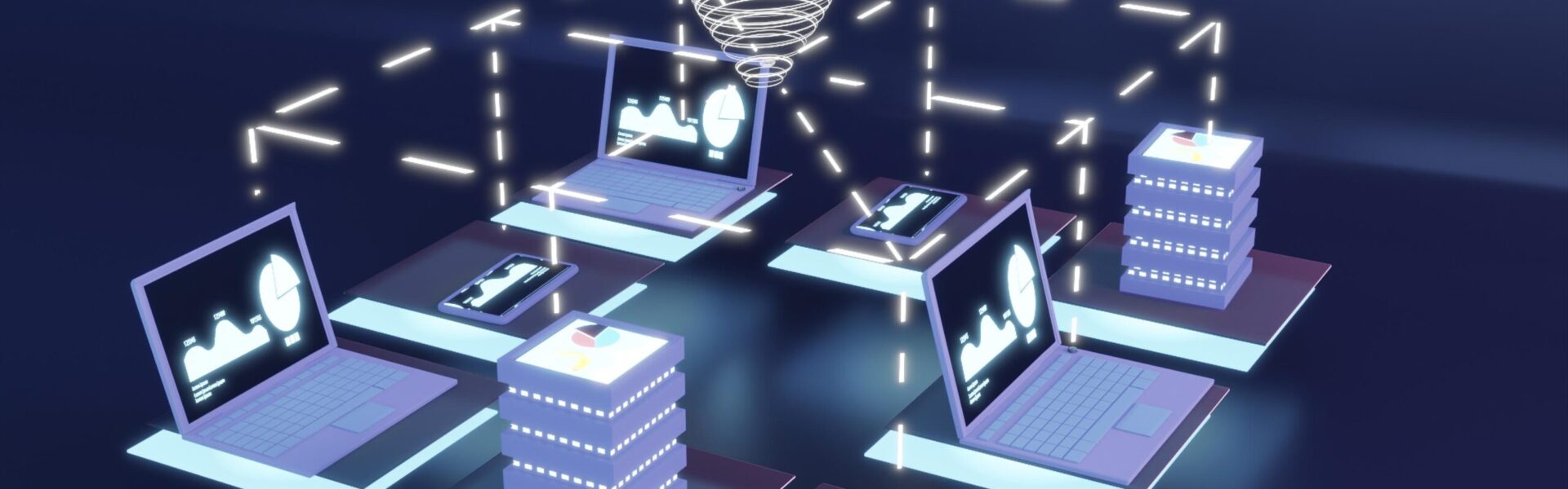 Blockchain gaming assets linked to DePIN nodes with a rising financial chart, symbolizing the $18.9 billion surge driven by user engagement through gamification.