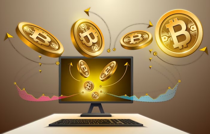 Bitcoin transforming from a gold bar into a DeFi network, outpacing Ethereum on a financial growth chart—visualizing BTCFi’s rise beyond its “digital gold” origins.