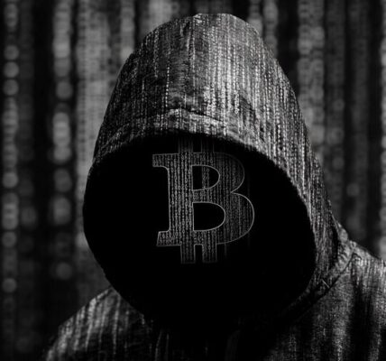 A distressed elderly figure beside a drained Bitcoin wallet and blockchain traces, symbolizing how even early adopters face serious security threats in crypto.