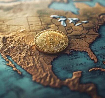 Illustration of U.S. state capitol buildings transitioning from traditional banking symbols to Bitcoin reserve icons, representing the shift toward crypto adoption at the state level.