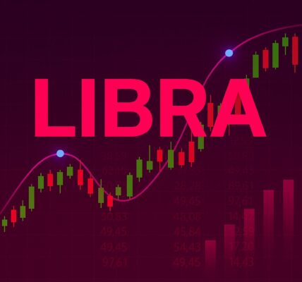 Empty courtroom seats with Milei Siblings’ names and LIBRA coin symbols, representing the escalating investigation into the alleged crypto scam.