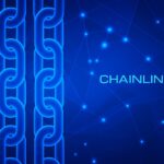 The Graph logo with GRT tokens moving across blockchain bridges powered by Chainlink CCIP, connecting networks like Solana, Arbitrum, and Base.