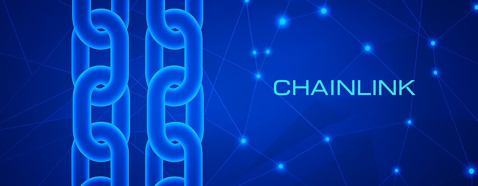 The Graph logo with GRT tokens moving across blockchain bridges powered by Chainlink CCIP, connecting networks like Solana, Arbitrum, and Base.