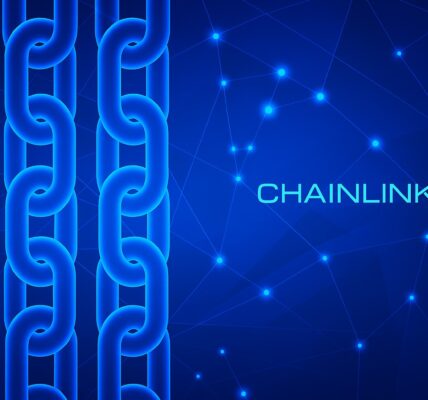 The Graph logo with GRT tokens moving across blockchain bridges powered by Chainlink CCIP, connecting networks like Solana, Arbitrum, and Base.