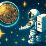 Bitcoin chart peaking at $111K with Pizza Day visuals, institutional logos, and market volatility indicators, representing bullish sentiment despite a turbulent backdrop.