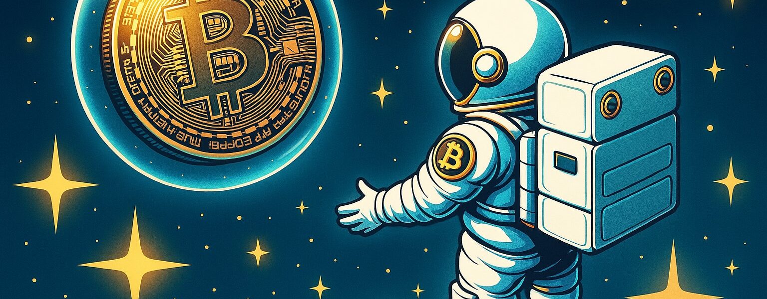 Bitcoin chart peaking at $111K with Pizza Day visuals, institutional logos, and market volatility indicators, representing bullish sentiment despite a turbulent backdrop.
