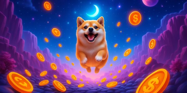 Dogecoin chart forming a diamond bottom pattern with bullish breakout signals, suggesting a potential rally setup for DOGE traders.