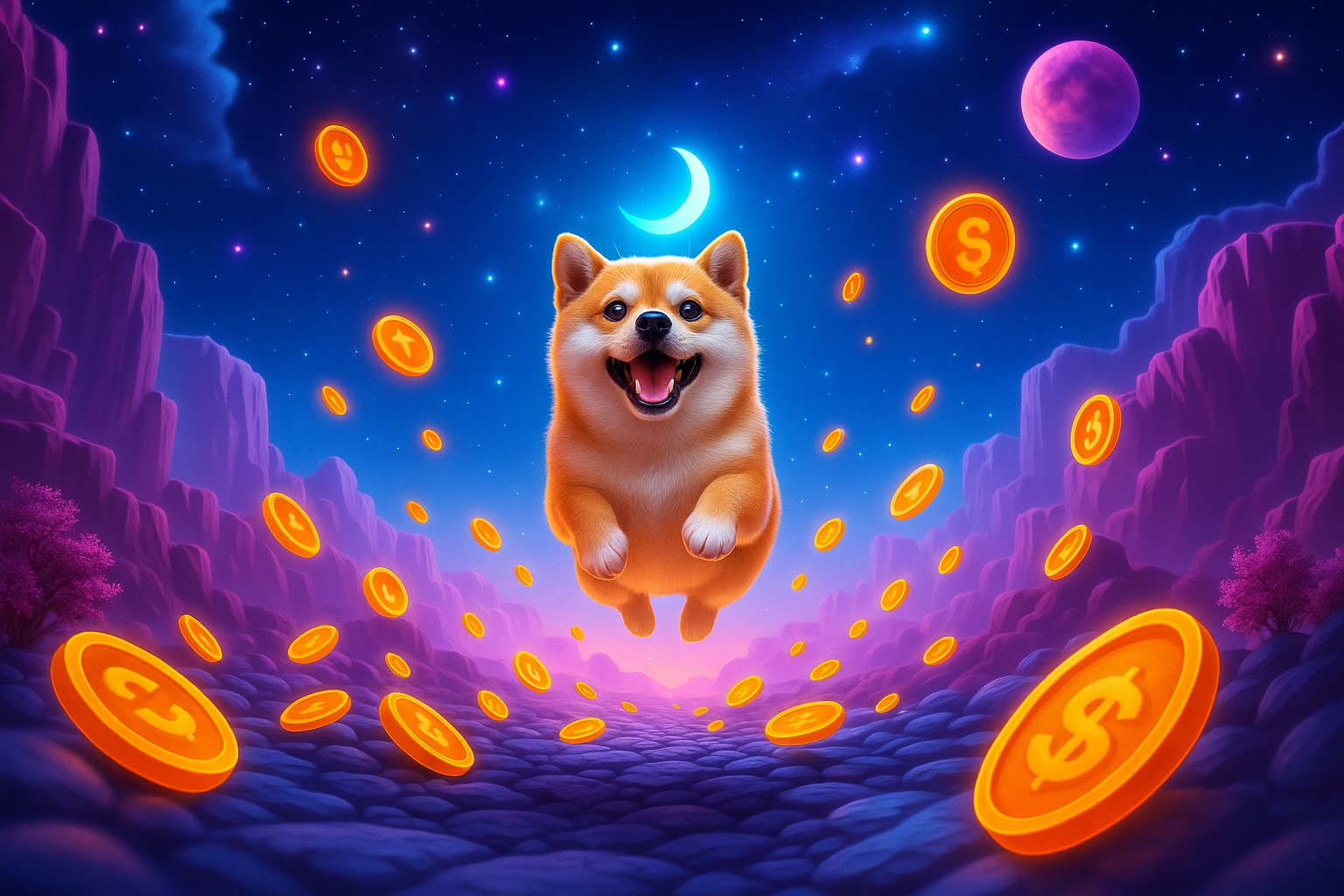Dogecoin chart forming a diamond bottom pattern with bullish breakout signals, suggesting a potential rally setup for DOGE traders.