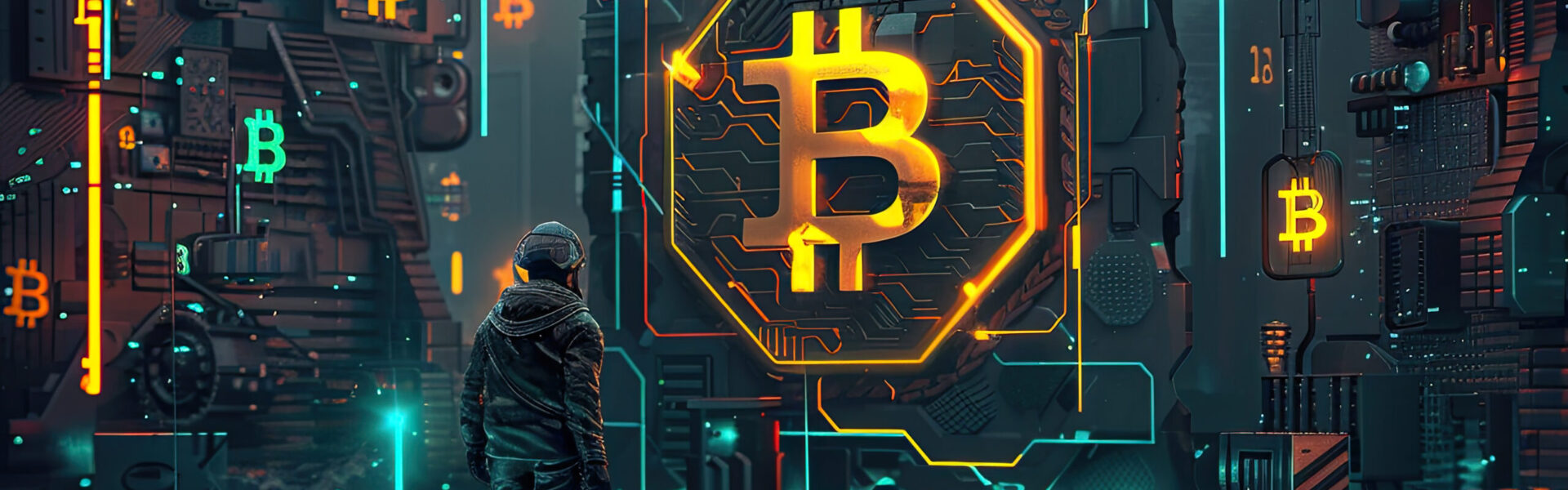 Crypto mining rigs powering down under pressure from Kuwait’s energy authority, with warning signs flashing—symbolizing broader risks for the global mining sector.