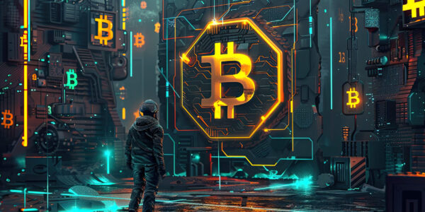 Crypto mining rigs powering down under pressure from Kuwait’s energy authority, with warning signs flashing—symbolizing broader risks for the global mining sector.